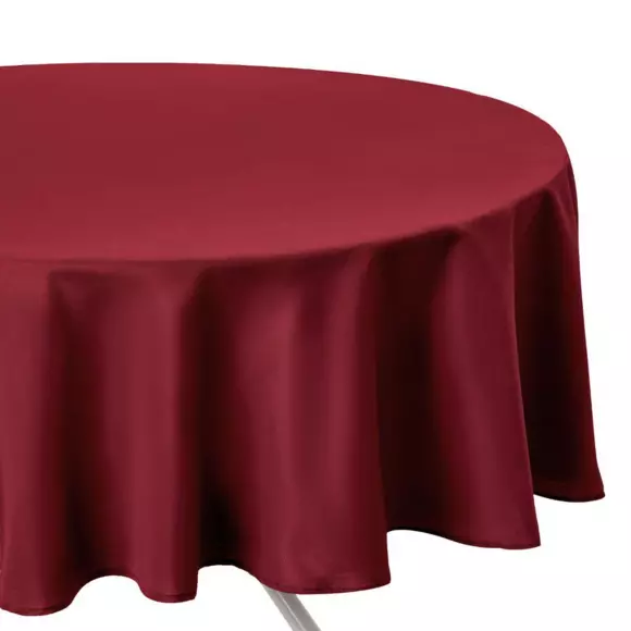 Eminza Nappe Ronde Anti Tache (D180 Cm) Lina Rouge Bordeaux
