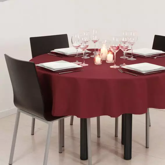 eminza Nappe ronde anti tache (D180 cm) Lina Rouge bordeaux