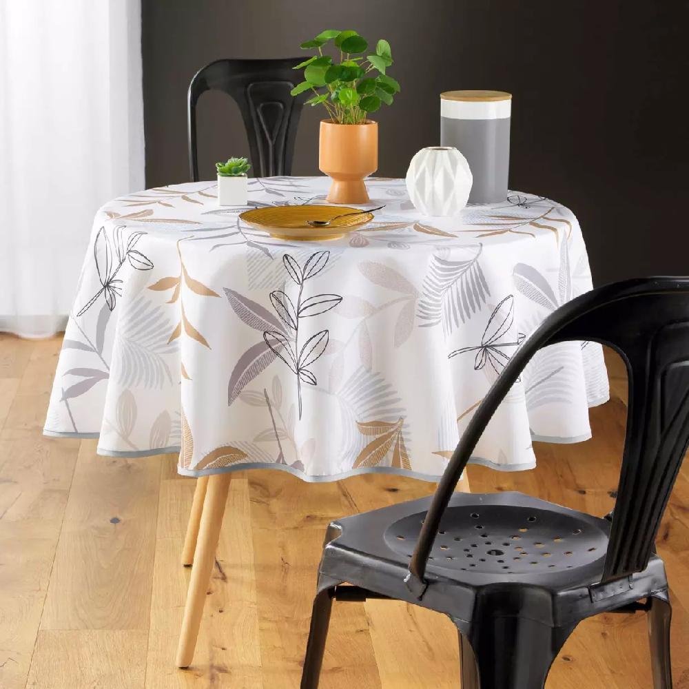 eminza Nappe ronde anti-taches (D180 cm) Miraline Grise