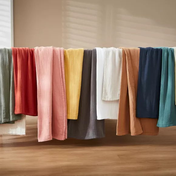 Eminza Nappe Ronde Gaze De Coton (180 Cm) Gaïa Blanc Chantilly