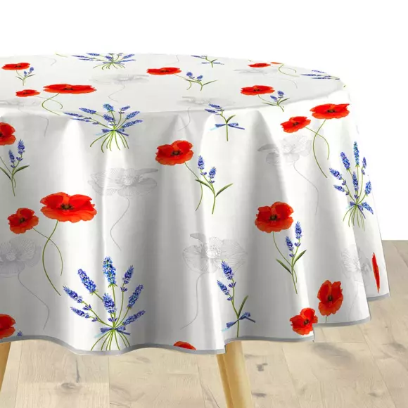 Eminza Nappe Ronde Tissu PVC (D160 Cm) Sisteron Rouge