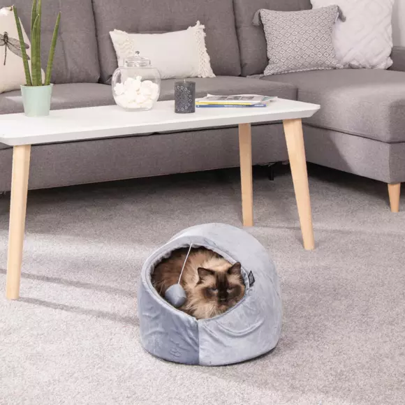Eminza Niche D'intérieur Avec Jouet Pour Chat Sweet Cat L35 Cm Ecru