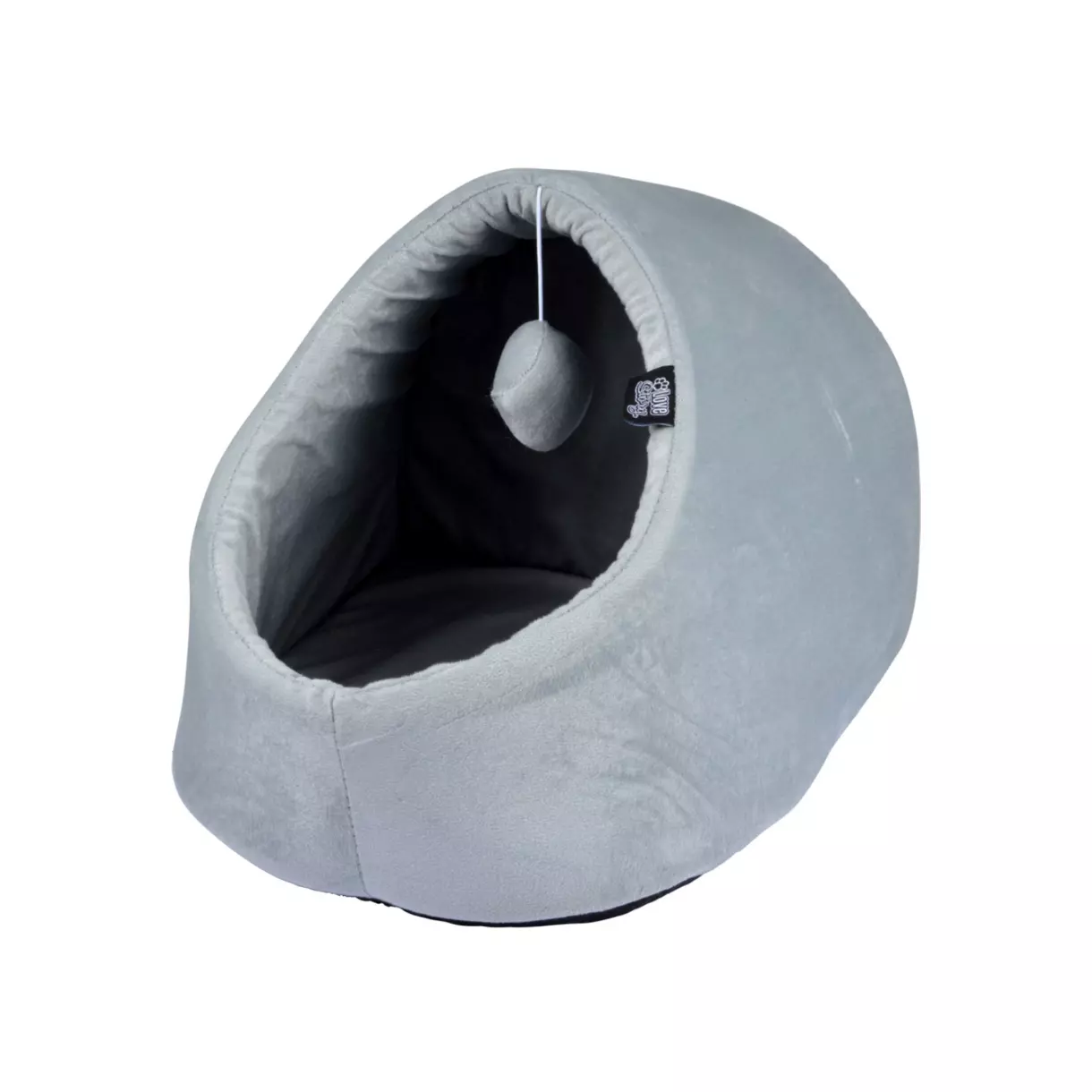 eminza Niche d'intérieur avec jouet pour chat Sweet L35 cm Gris clair