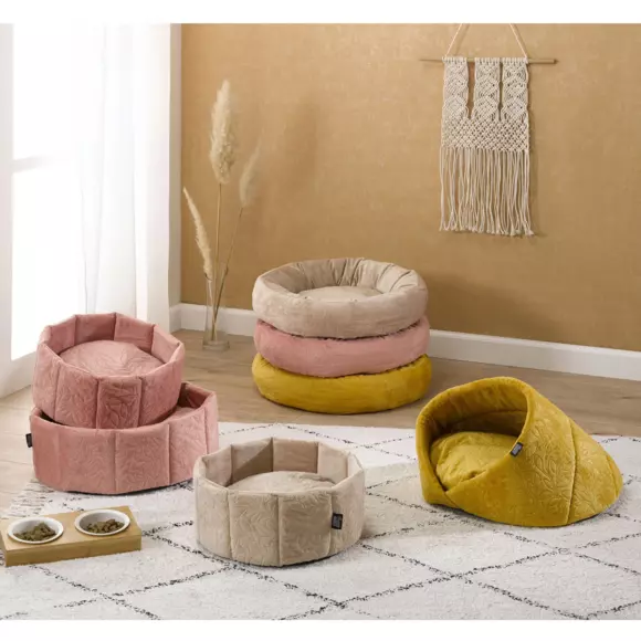 Eminza Niche D'intérieur Pour Chat Boho D50 Cm Moutarde