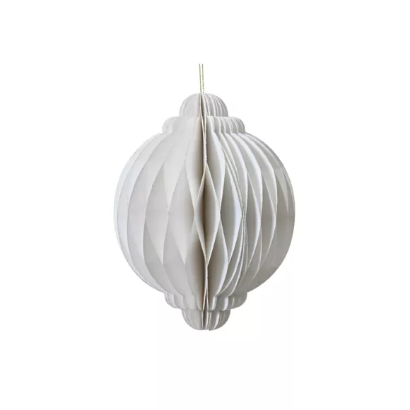 Eminza Oignon En Papier à Suspendre (H15 Cm) Fermeture Magnétique Blanc