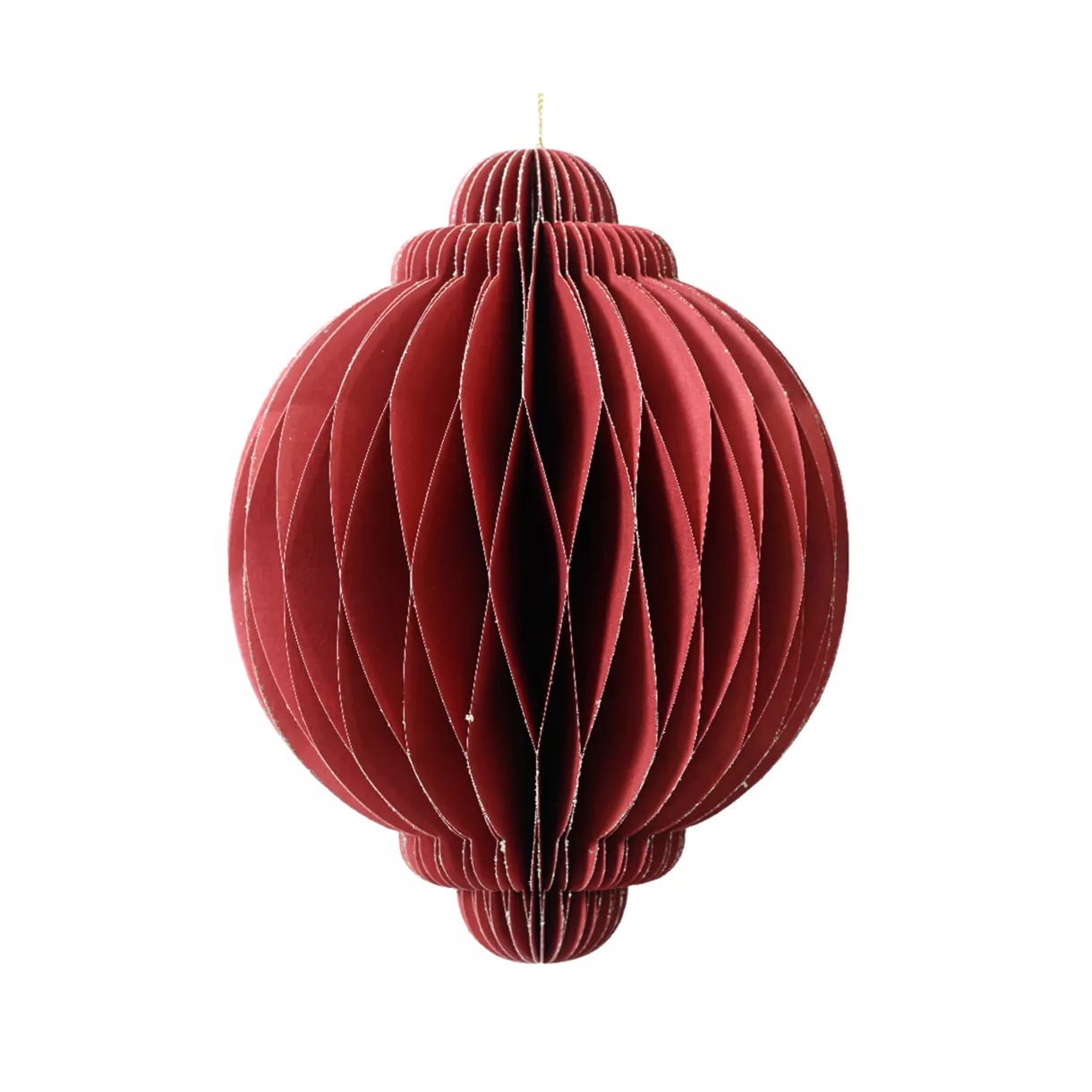 eminza Oignon en papier à suspendre (H40 cm) Fermeture Magnétique Rouge