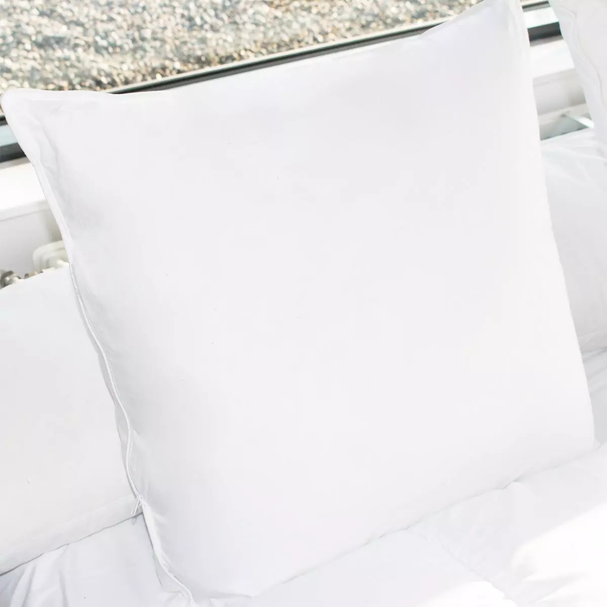 eminza Oreiller carré (60 x 60 cm) Mémoire de forme Blanc