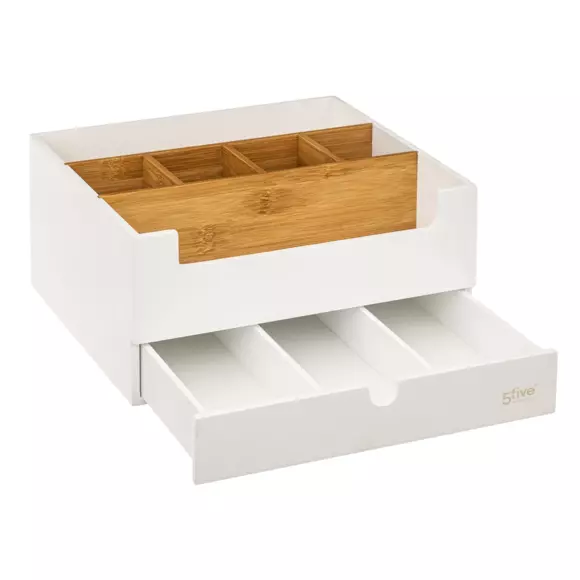 Eminza Organisateur De Maquillage 1 Tiroir Natureo Blanc
