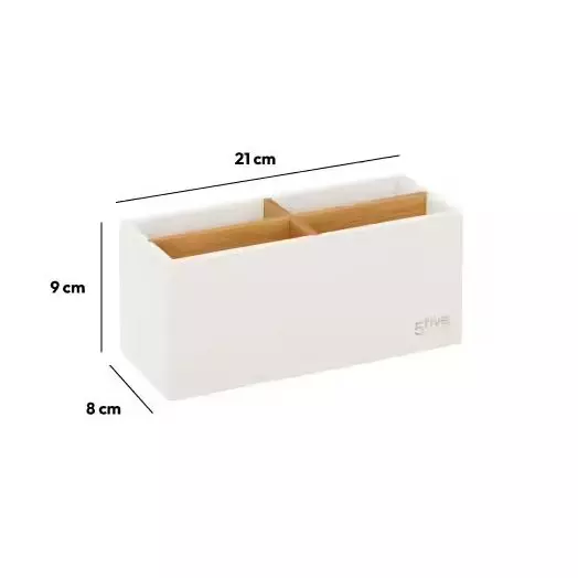 Eminza Organisateur De Maquillage 4 Compartiments Natureo Blanc