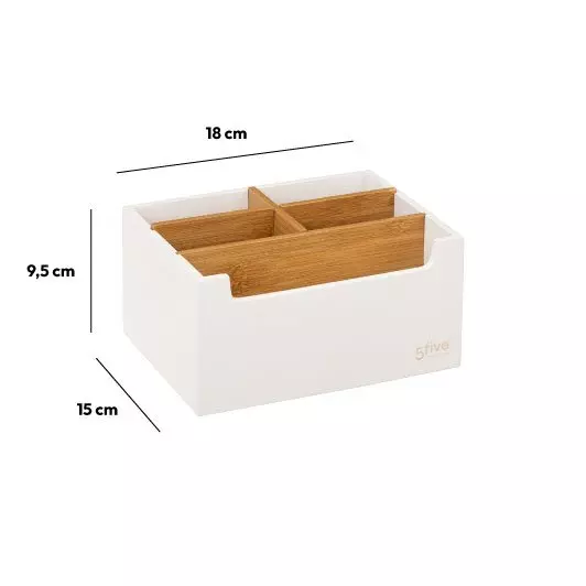 Eminza Organisateur De Maquillage 5 Compartiments Natureo Blanc