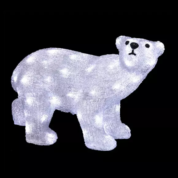 Eminza Ours Lumineux 60 LED (H35 Cm) Bali Blanc Froid