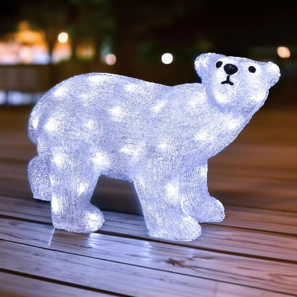eminza Ours lumineux 60 LED (H35 cm) Bali Blanc froid