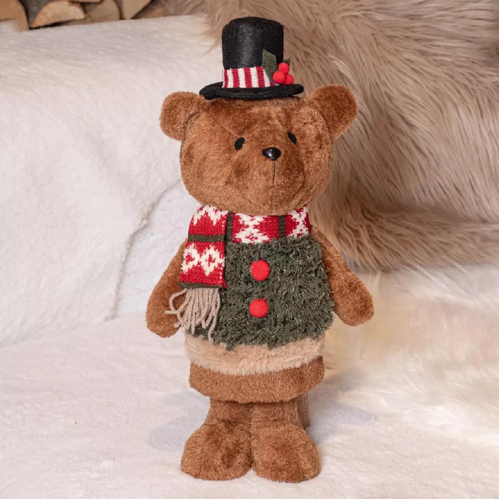 eminza Ourson de Noël déco (H46 cm) Teddy en beau costume