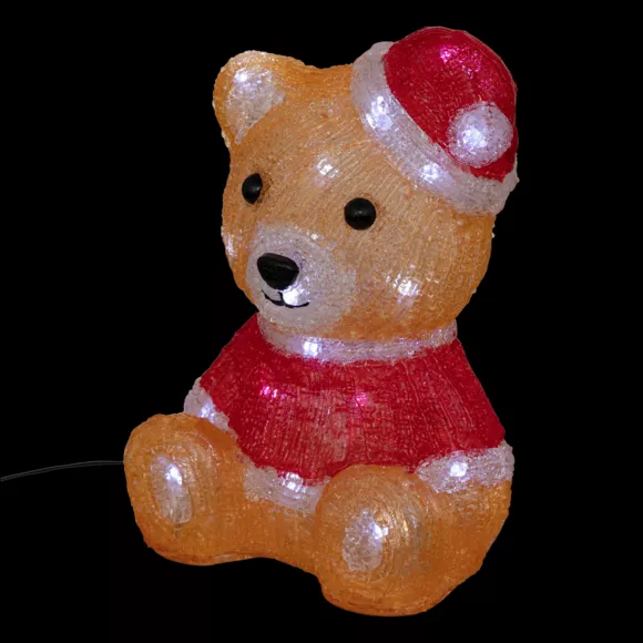 Eminza Ourson Lumineux à Piles 28 LED (H24 Cm) Maël Blanc Froid