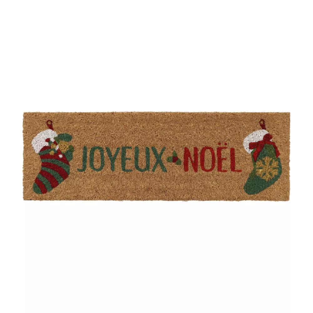 eminza Paillasson de Noël coco (25 x 75 cm) Chaussettes de Noël Multicolore