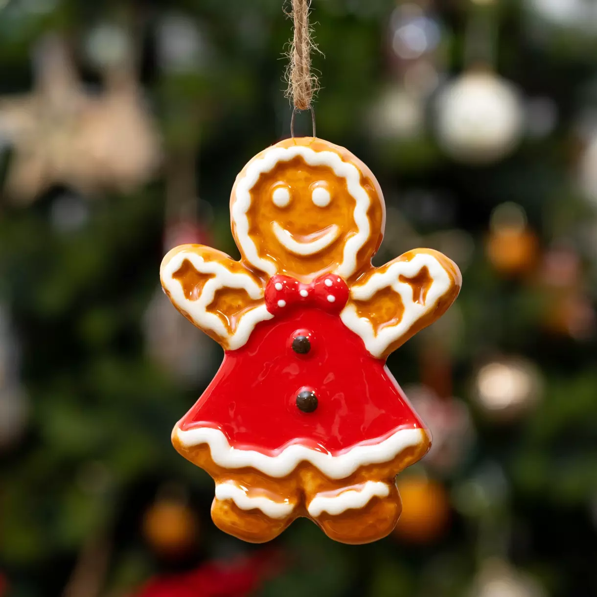 eminza Pain d'épice Marcy de Noël à suspendre (H9 cm) Rouge
