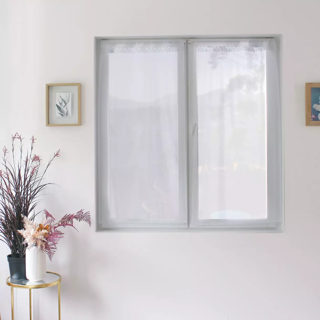 eminza Paire de voilages passe-tringle (60 x 160 cm) Anna Blanche