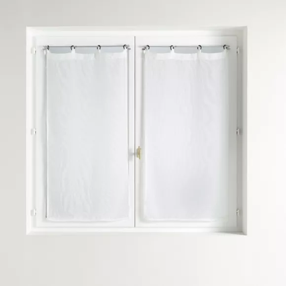 Eminza Paire De Voilages Tissés Oeillets (60 X 120 Cm) Davina Blanc