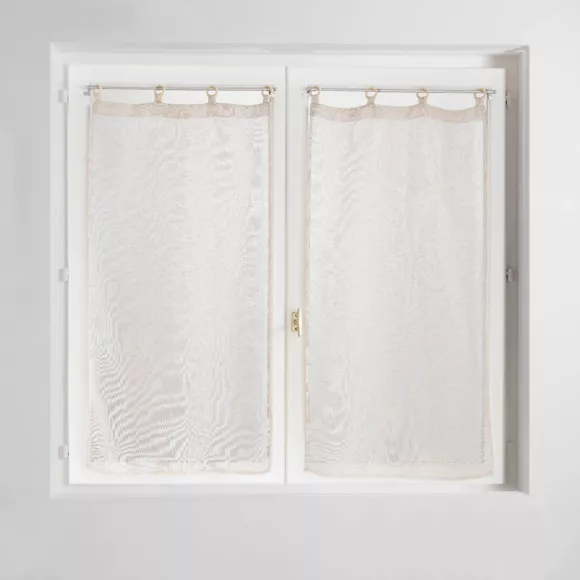 Eminza Paire De Voilages Tissés œillets Bois (60 X 120 Cm) Minalisa Beige