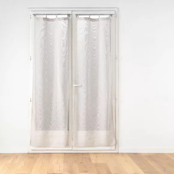 Eminza Paire De Voilages Tissés œillets Bois (70 X 200 Cm) Minalisa Beige