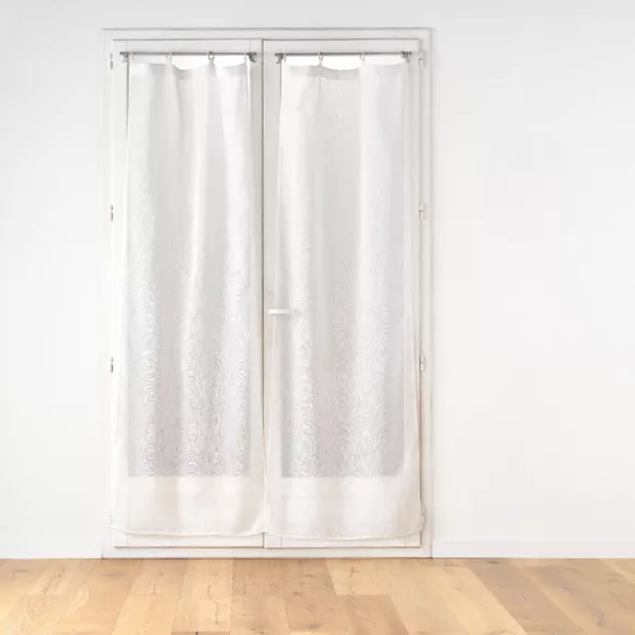 Eminza Paire De Voilages Tissés œillets Bois (70 X 200 Cm) Minalisa Blanc