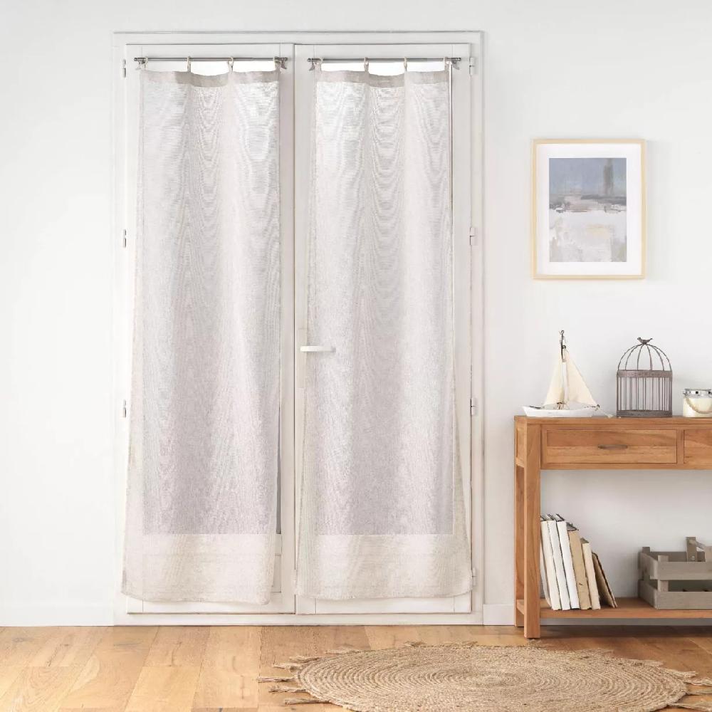 eminza Paire de voilages tissés œillets bois (70 x 200 cm) Minalisa Beige