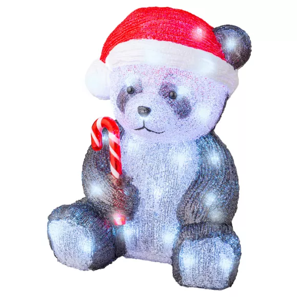 Eminza Panda Lumineux 50 LED (H36 Cm) Charlie Blanc Froid