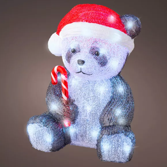 Eminza Panda Lumineux 50 LED (H36 Cm) Charlie Blanc Froid