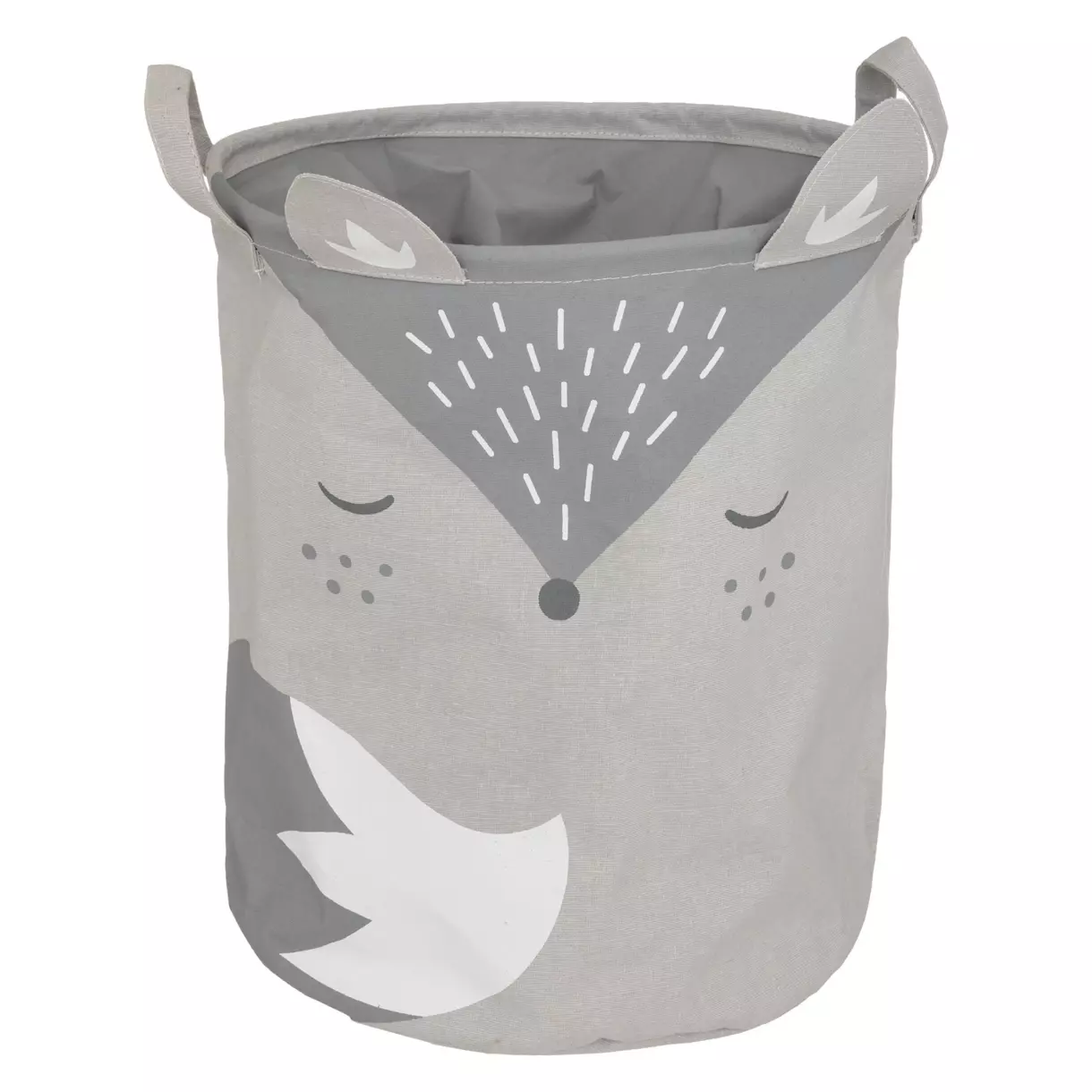 eminza Panier à jouets enfant (32 x 40 cm) Renard Gris