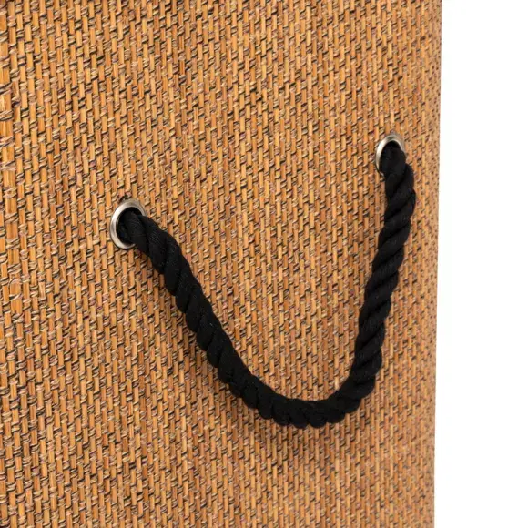 Eminza Panier à Linge Bambou 100 L (H63 Cm) Stremy Beige