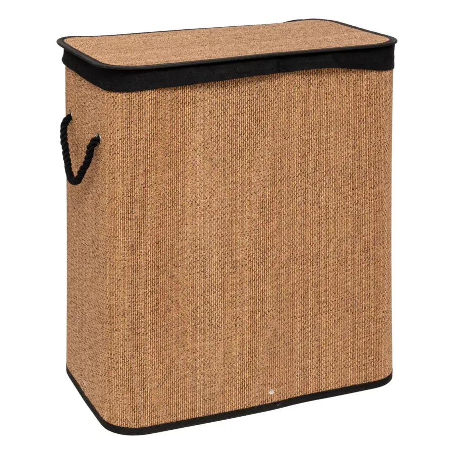 Eminza Panier à Linge Bambou 100 L (H63 Cm) Stremy Beige