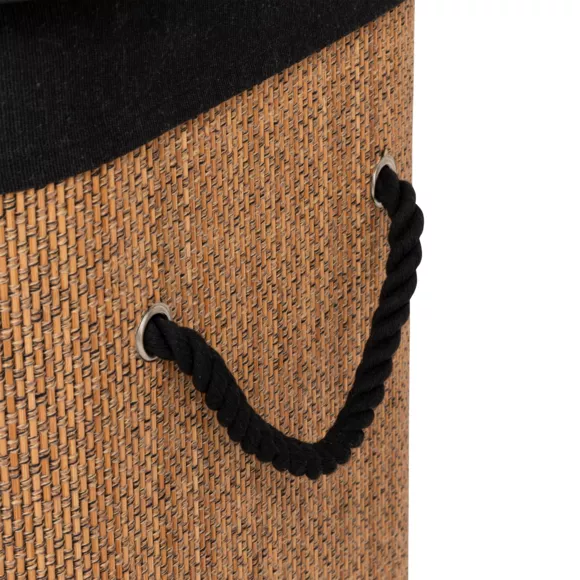 Eminza Panier à Linge Bambou 60 L (H50 Cm) Stremy Beige