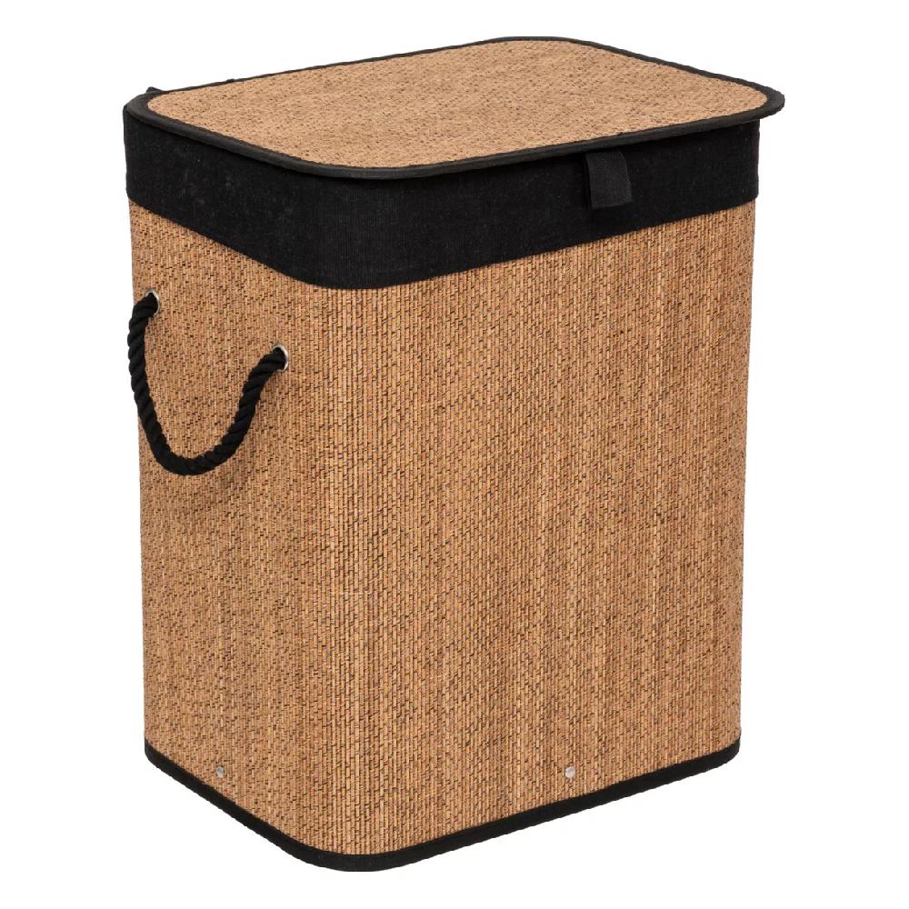 eminza Panier à linge bambou 60 L (H50 cm) Stremy Beige
