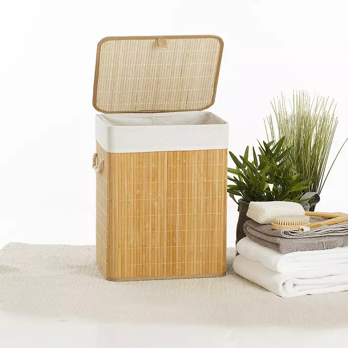 eminza Panier à linge en bambou (H50 cm) Nuevo Naturel