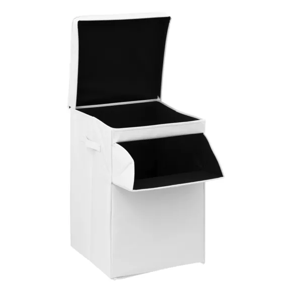 Eminza Panier à Linge Pliable (36 X 36 X 55 Cm) Colorama Blanc