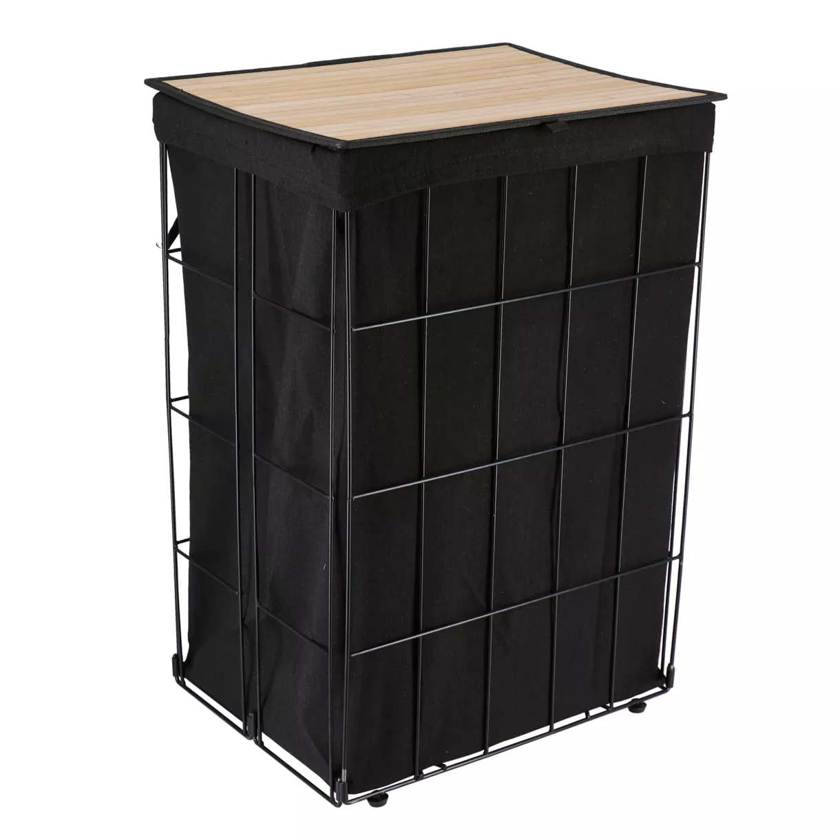 eminza Panier à linge pliable (H60 cm) Industriel Noir