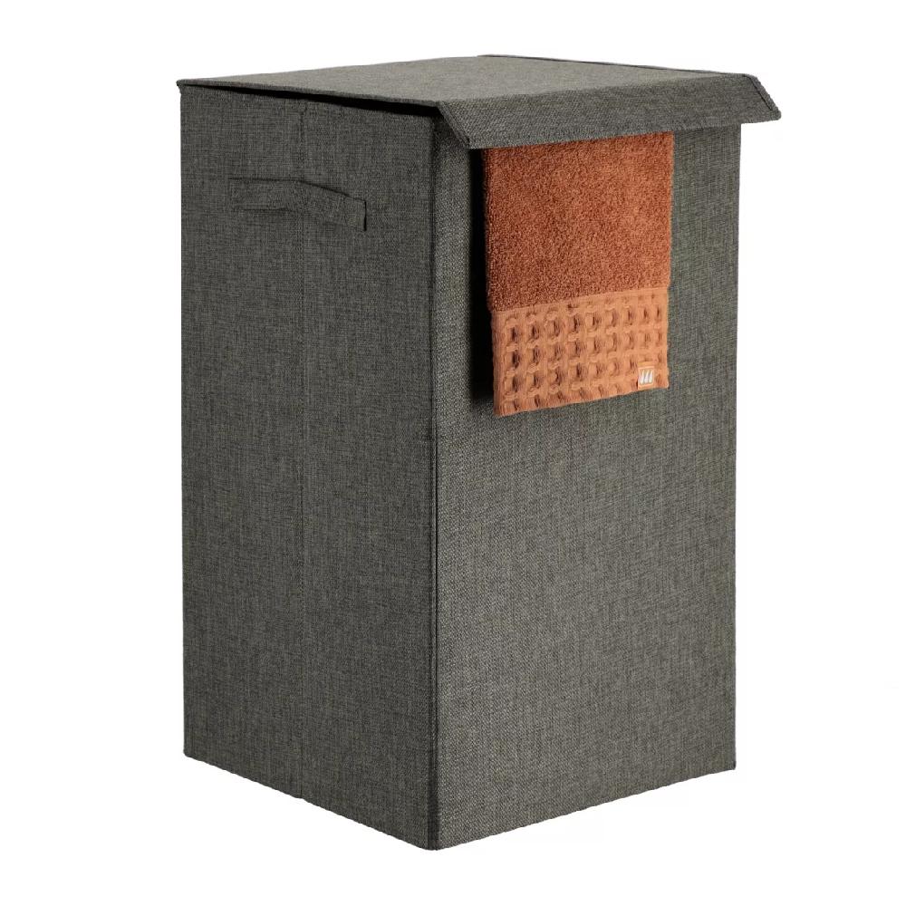 eminza Panier à linge pliable (H60 cm) TissuFlex Gris