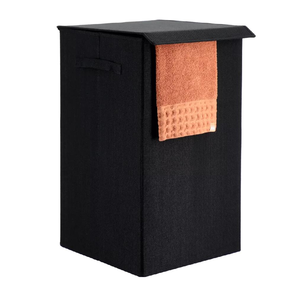 eminza Panier à linge pliable (H60 cm) TissuFlex Noir