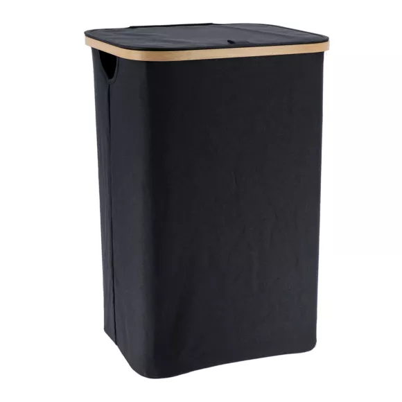 Eminza Panier à Linge Rectangulaire Et Pliable (H60 Cm) Purebamboo Noir