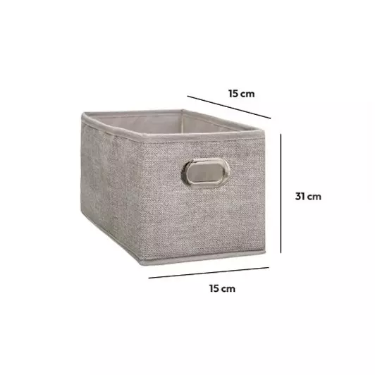 Eminza Panier De Rangement (15 X 31 Cm) Helena Beige Chiné