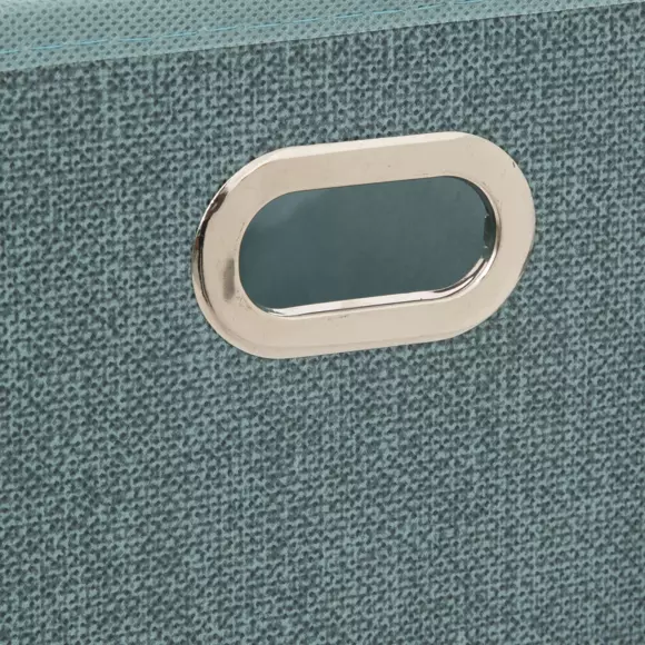 Eminza Panier De Rangement (15 X 31 Cm) Helena Bleu Pétrole Chiné