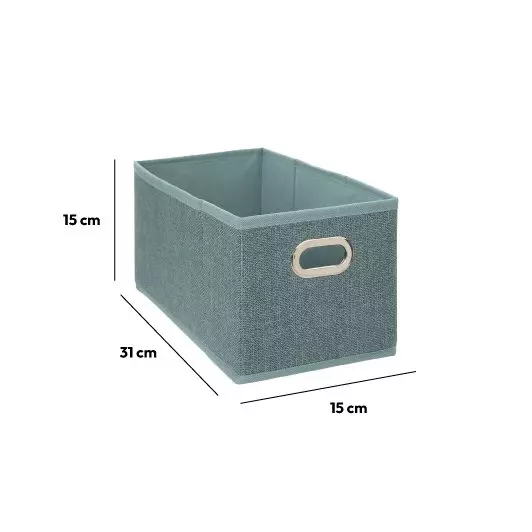 Eminza Panier De Rangement (15 X 31 Cm) Helena Bleu Pétrole Chiné