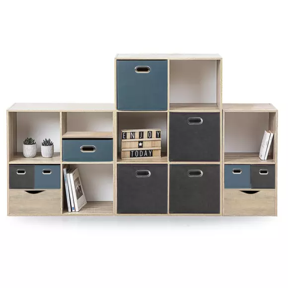 Eminza Panier De Rangement (15 X 31 Cm) Helena Gris Anthracite