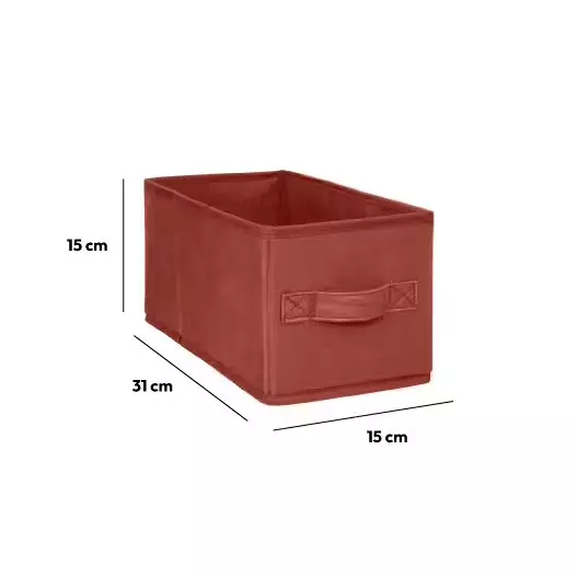 Eminza Panier De Rangement (15 X 31 Cm) Velours Terre De Sienne