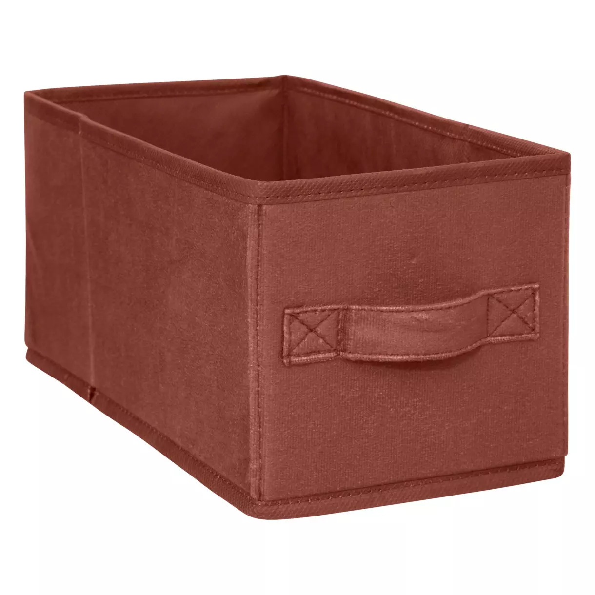 eminza Panier de rangement (15 x 31 cm) Velours Terre de Sienne