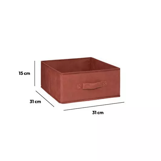 Eminza Panier De Rangement (31 X 15 Cm) Velours Terre De Sienne