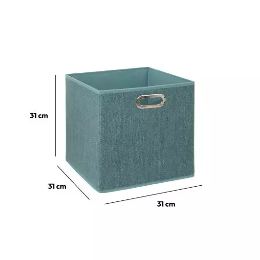 Eminza Panier De Rangement (31 X 31 Cm) Helena Bleu Pétrole Chiné
