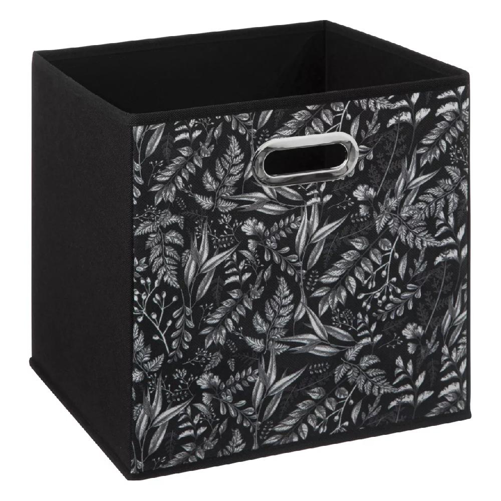 eminza Panier de rangement (31 x 31 x 31 cm) Botanical Noir