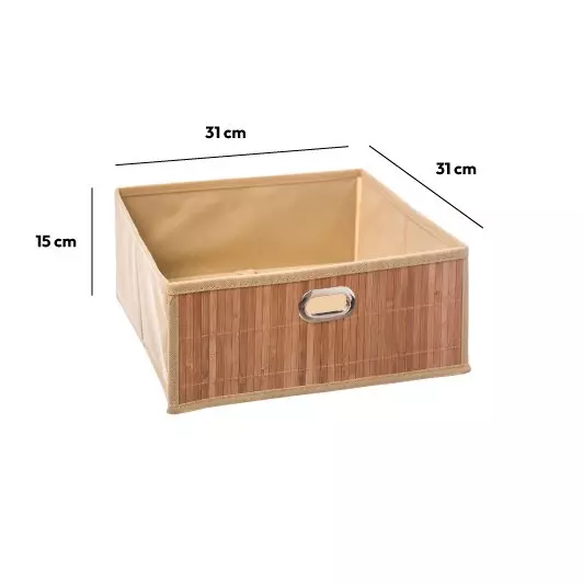 Eminza Panier De Rangement Bamboon Naturel Moyen Modèle