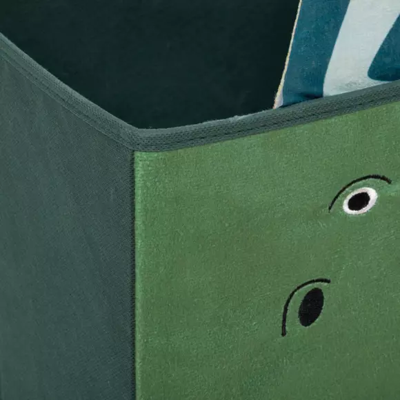 Eminza Panier De Rangement Enfant (29 X 29 Cm) Dino Vert